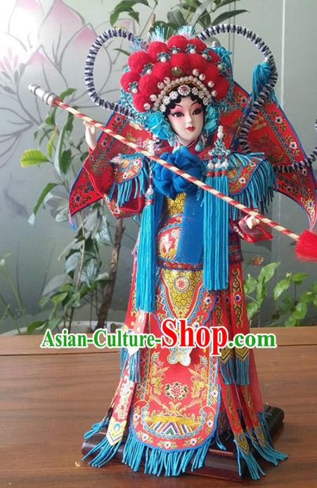 Handmade Traditional China Beijing Silk Figurine - Female General Mu Guiying