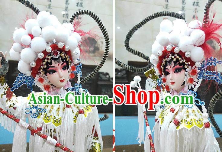 Handmade China Beijing Silk Figurine Traditional Peking Opera he Story of White snake Doll - Bai Suzhen