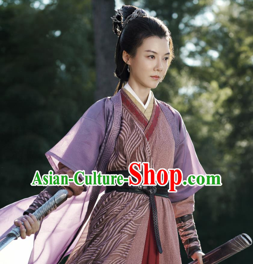 Chinese Ancient Swordswoman Garment Costumes Martial Arts Blade Apparels Wuxia Drama The Legend of Fei Li Jinrong Clothing