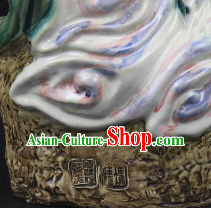 Chinese Handmade Hong Hai Er Statues Shi Wan Ceramic Shan Cai Tong Zi Craft