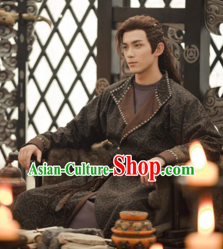 Chinese Ancient Swordsman Garment Costumes Traditional Hanfu Black Robe Drama The Long Ballad Ashile Sun Prince Clothing