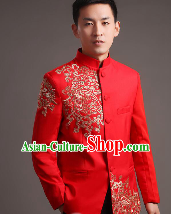 Chinese Tang Suits Traditional Wedding Suits Groom Costumes Zhongshan Clothing