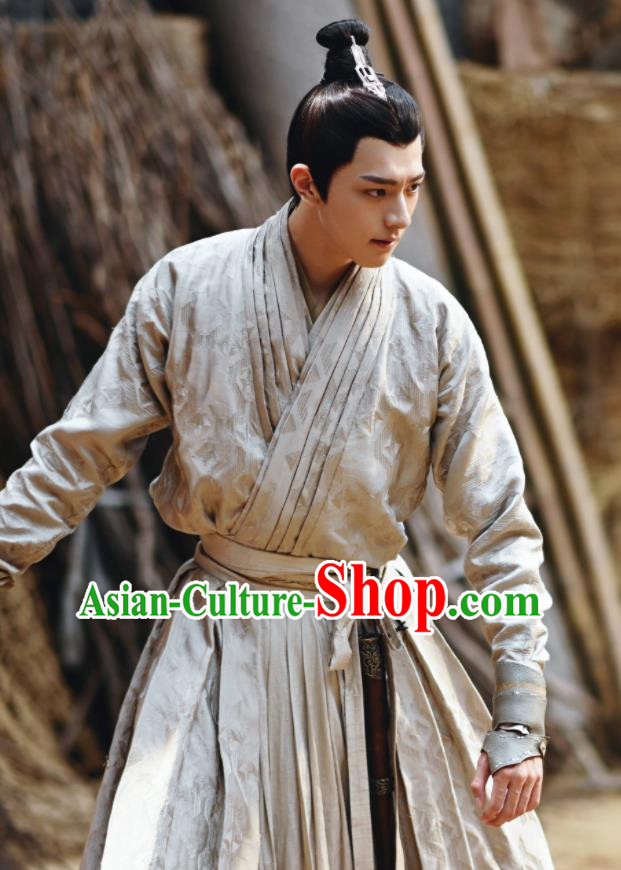 China Ancient King Garment  Traditional Wuxia Drama The Blessed Girl Costumes Emperor Yuan Yi Clothing and Headpiece
