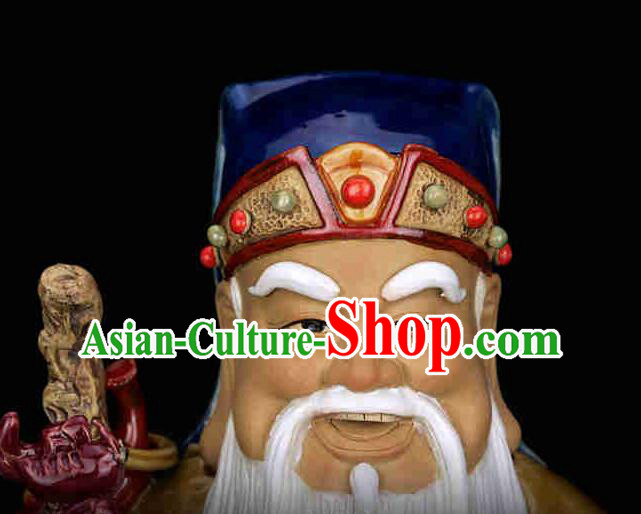 Chinese Shi Wan Ceramic Figurine Tu Do Gong Porcelain Statue Handmade Arts