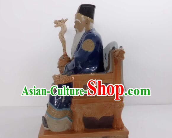 Chinese Handmade Arts Shi Wan Ceramic Figurine Tu Do Gong Porcelain Statue