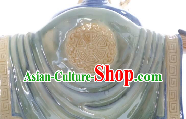 Chinese Handmade Arts Shi Wan Ceramic Figurine Tu Do Gong Porcelain Statue