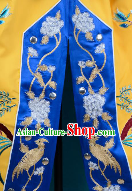 China Beijing Opera Diva Costume Peking Opera Empress Yellow Mantle Garment Traditional Opera Yu Ji Cape Clothing