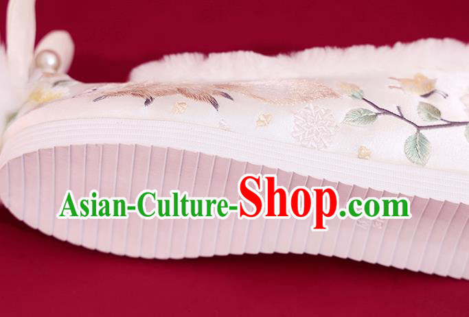 China Princess Shoes Traditional Rabbit Ear Shoes National Winter Shoes Embroidered Squirrel Shoes