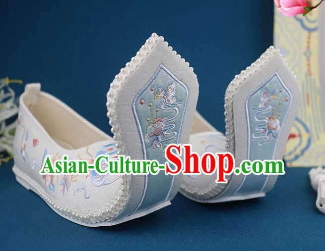 China Handmade Cloth Shoes Ancient Princess Embroidered Shoes Traditional Song Dynasty Shoes