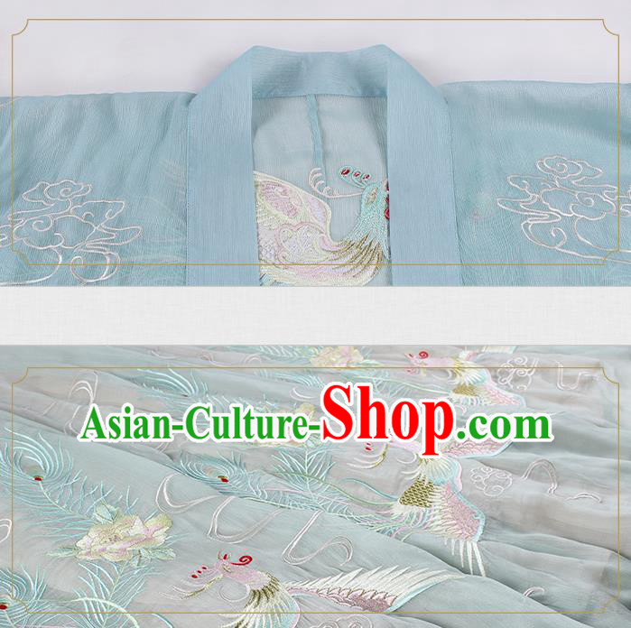 China Traditional Embroidered Hanfu Clothing Ancient Jin Dynasty Princess Costumes