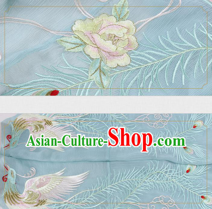 China Traditional Embroidered Hanfu Clothing Ancient Jin Dynasty Princess Costumes