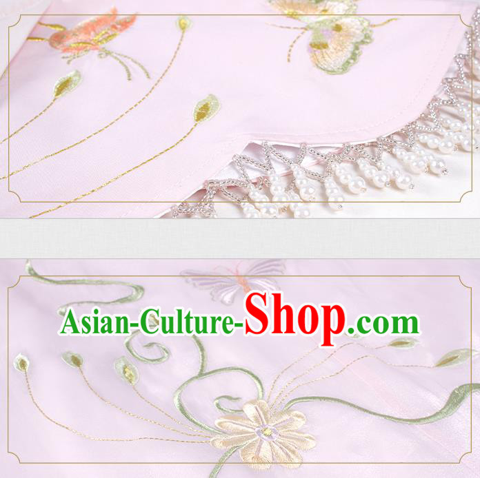 China Ancient Ming Dynasty Patrician Female Costumes Traditional Hanfu Apparels Court Embroidered Clothing