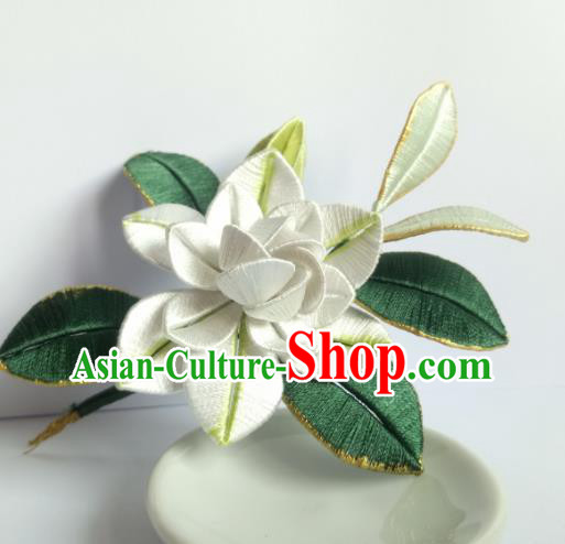 Chinese Traditional Hanfu Hair Accessories Hairpin Ancient Princess Silk Gardenia Hair Stick