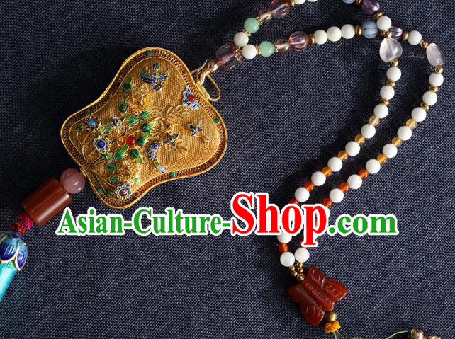 China Traditional Ming Dynasty Blueing Waist Jewelry Accessories National Green Tassel Pendant
