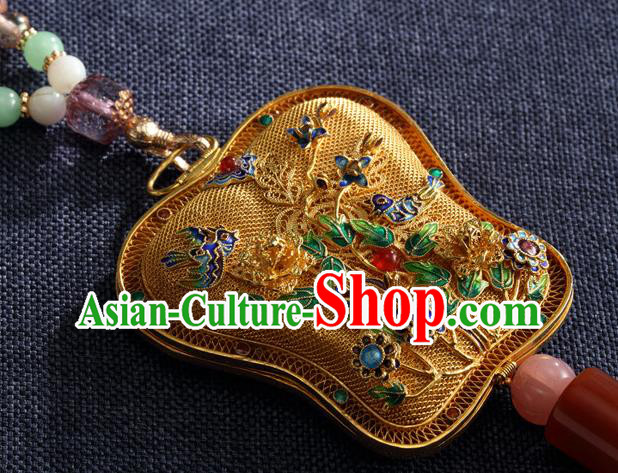 China Traditional Ming Dynasty Blueing Waist Jewelry Accessories National Green Tassel Pendant