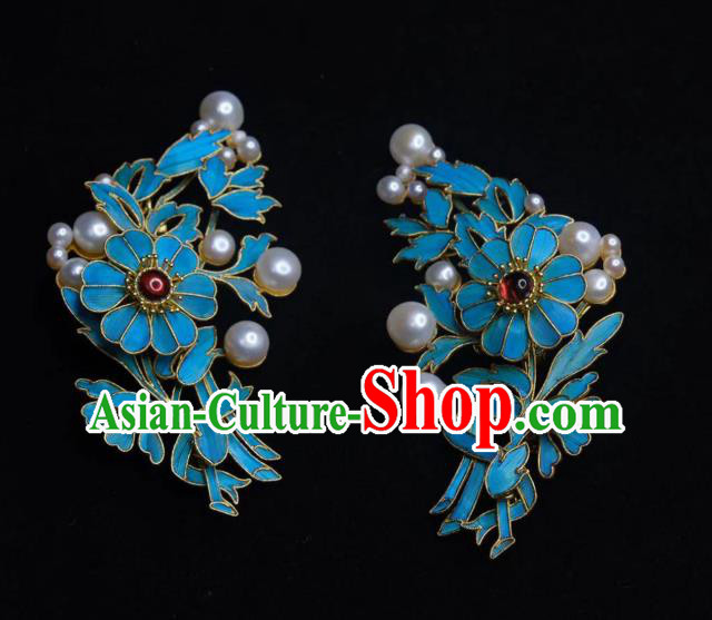 Chinese Ancient Empress Pearls Hair Stick Traditional Hair Jewelry Qing Dynasty Hairpin