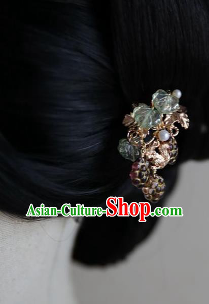 Chinese Ancient Princess Grape Tassel Hairpin Traditional Ming Dynasty Hanfu Hair Accessories