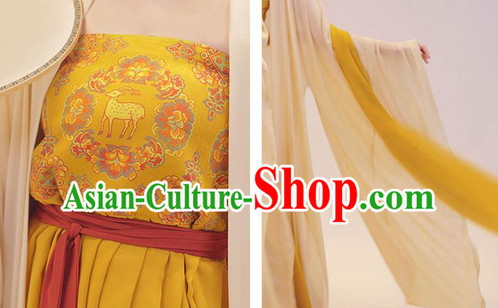 China Traditional Tang Dynasty Court Woman Historical Clothing Ancient Imperial Consort Costumes Full Set