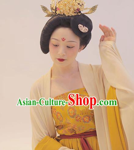 China Traditional Tang Dynasty Court Woman Historical Clothing Ancient Imperial Consort Costumes Full Set