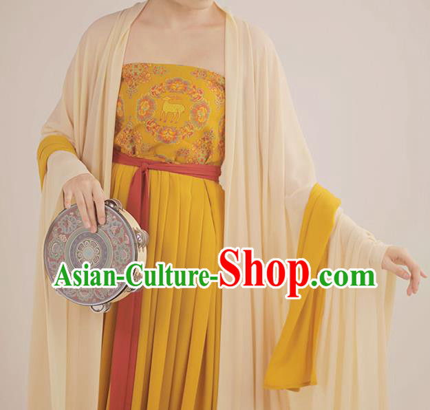 China Traditional Tang Dynasty Court Woman Historical Clothing Ancient Imperial Consort Costumes Full Set