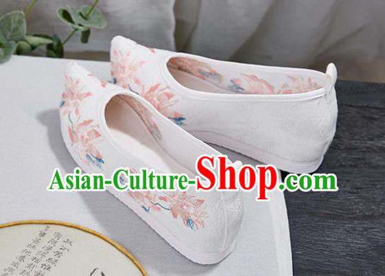 China National White Cloth Shoes Handmade Hanfu Shoes Traditional Shoes Embroidered Shoes