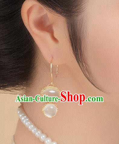 China Traditional Ming Dynasty Princess Earrings Ancient Imperial Consort Ear Jewelry