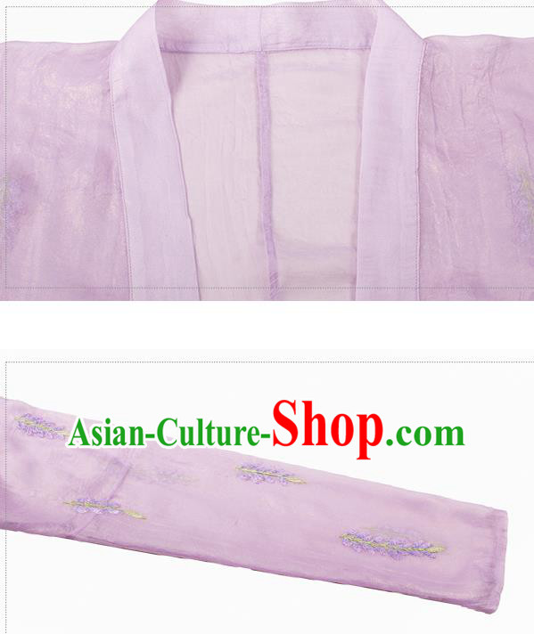 China Ancient Female Swordsman Hanfu Clothing Traditional Ming Dynasty Chivalrous Lady Purple Dress