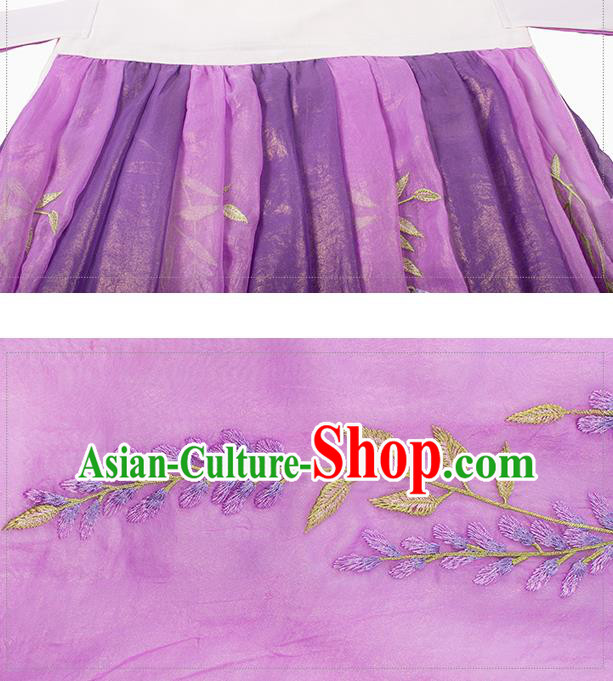 China Ancient Female Swordsman Hanfu Clothing Traditional Ming Dynasty Chivalrous Lady Purple Dress