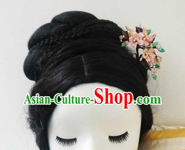 Chinese Handmade Cherry Blossom Hairpin Traditional Ming Dynasty Princess Shell Hair Stick