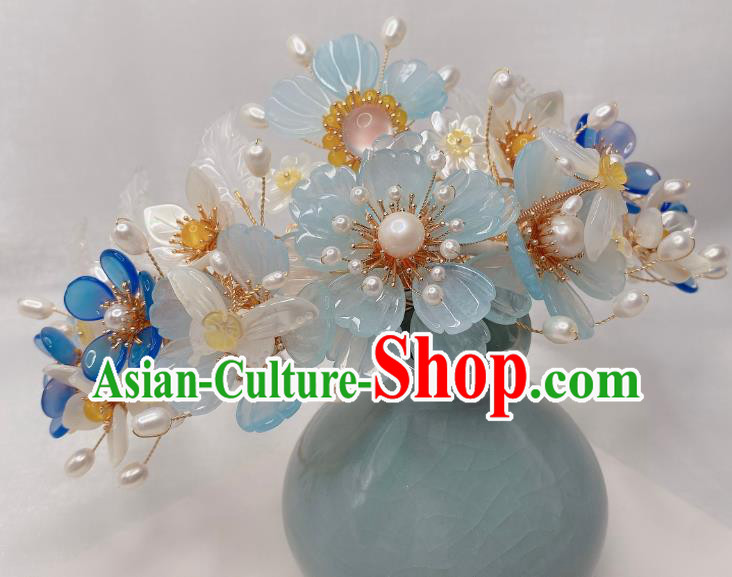 Chinese Handmade Wedding Hair Crown Traditional Song Dynasty Princess Hairpins Hair Accessories
