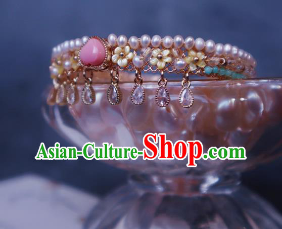 China Traditional Yellow Shell Osmanthus Bracelet Accessories Handmade Pearls Wristlet Jewelry