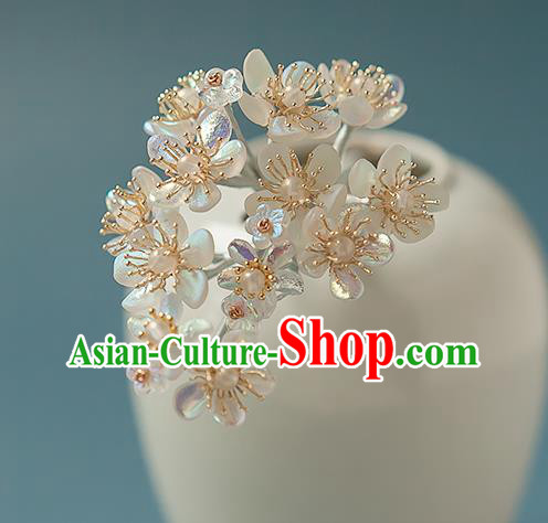 Chinese Handmade Crystal Pear Blossom Hair Stick Traditional Ming Dynasty Hanfu Hairpin