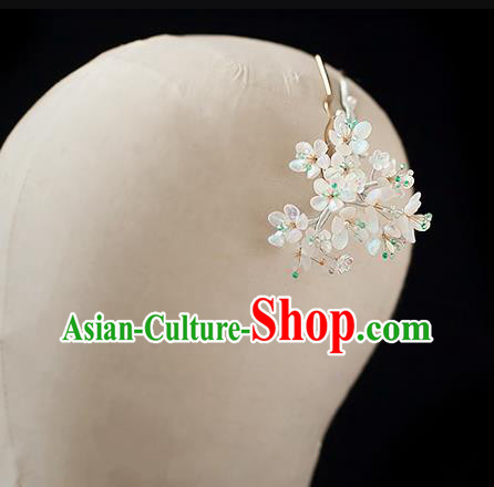 Chinese Handmade Pearls Tassel Hair Stick Traditional Ming Dynasty Hanfu Pear Blossom Hairpin