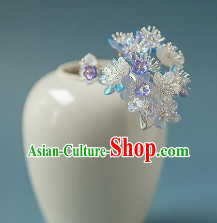 Chinese Handmade Lilac Flowers Hair Stick Traditional Ming Dynasty Hanfu Pear Blossom Hairpin