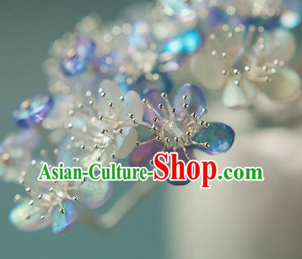 Chinese Handmade Lilac Flowers Hair Stick Traditional Ming Dynasty Hanfu Pear Blossom Hairpin