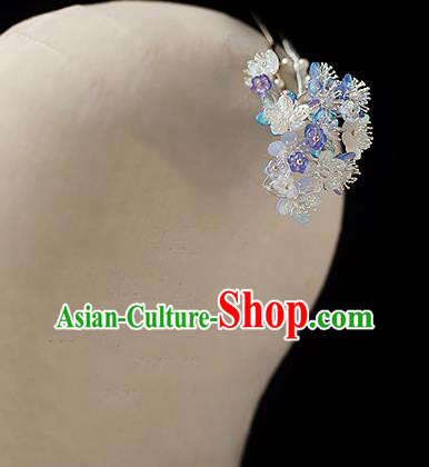 Chinese Handmade Lilac Flowers Hair Stick Traditional Ming Dynasty Hanfu Pear Blossom Hairpin