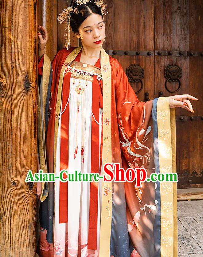 Traditional China Tang Dynasty Royal Princess Hanfu Dress Ancient Court Lady Historical Clothing