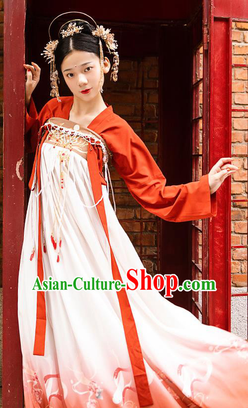 Traditional China Tang Dynasty Royal Princess Hanfu Dress Ancient Court Lady Historical Clothing