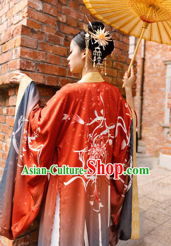 Traditional China Tang Dynasty Royal Princess Hanfu Dress Ancient Court Lady Historical Clothing
