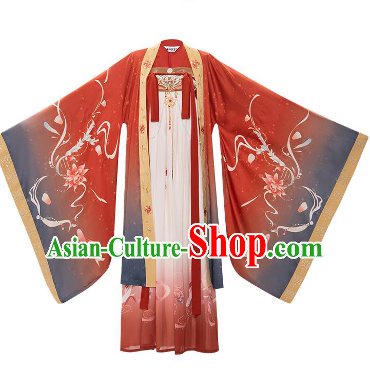 Traditional China Tang Dynasty Royal Princess Hanfu Dress Ancient Court Lady Historical Clothing