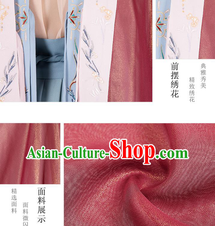 China Ancient Young Beauty Hanfu Dress Garment Traditional Song Dynasty Nobility Lady Costumes