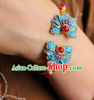 China Handmade Agate Bracelet Jewelry Traditional Qing Dynasty Butterfly Bangle Accessories