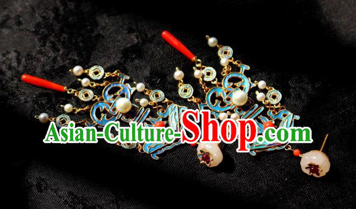 China Classical Wedding Ear Jewelry Traditional Cheongsam Jade Plum Blossom Earrings