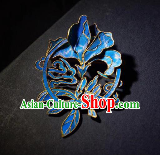China Handmade Cloisonne Mangnolia Brooch Accessories Traditional Qing Dynasty Breastpin Jewelry