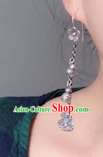 China National Silver Gourd Earrings Traditional Cheongsam Plum Blossom Ear Accessories