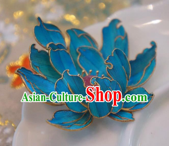 China Handmade Cloisonne Lotus Brooch Accessories Traditional Qing Dynasty Tourmaline Breastpin Jewelry
