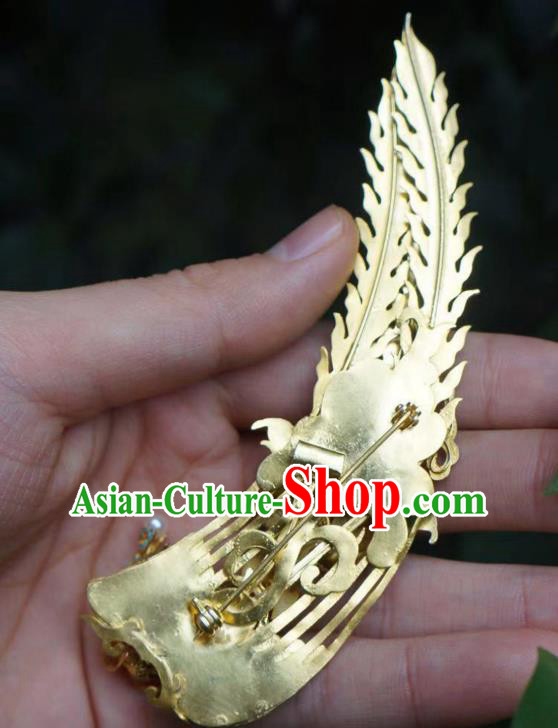 Chinese Ancient Empress Cloisonne Phoenix Hair Stick Traditional Hair Jewelry Qing Dynasty Filigree Hairpin