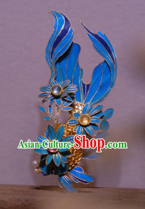 China Traditional Cheongsam Gems Breastpin Jewelry Handmade Filigree Goldfish Brooch Accessories