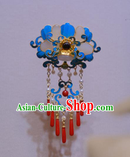China Traditional Cheongsam Agate Tassel Breastpin Jewelry Handmade Jade Brooch Accessories
