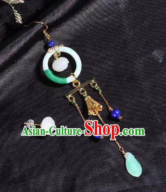 China Traditional Jade Ear Accessories Classical Cheongsam Tassel Earrings